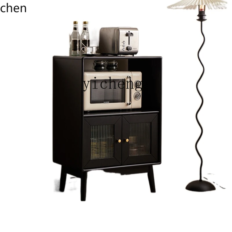 YFY  Solid Wood Living Room Locker Home Wall Sideboard Kitchen Microwave Oven Cabinet