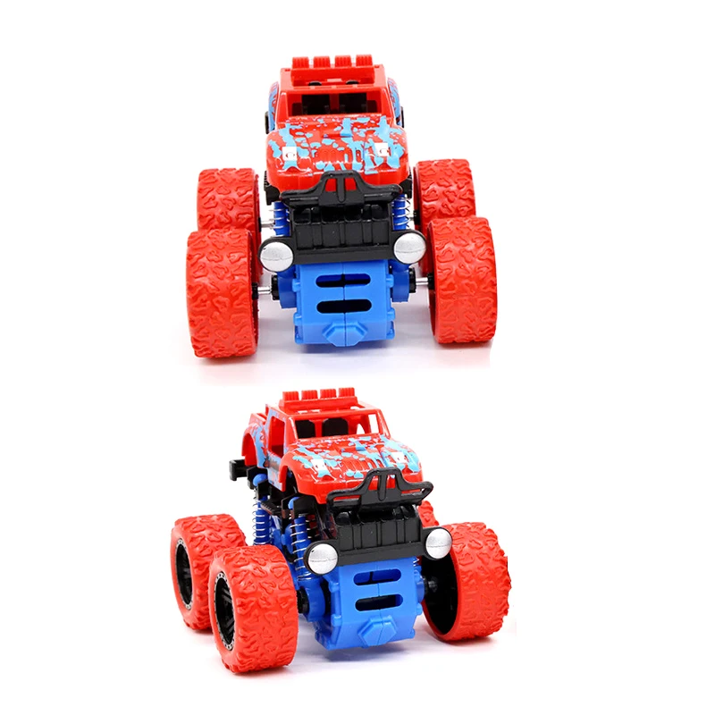 Mini voiture à inertie Monster Truck, véhicule à quatre roues motrices, voiture de cascade résistante aux chocs, jouets à tirer pour garçons et filles, cadeau