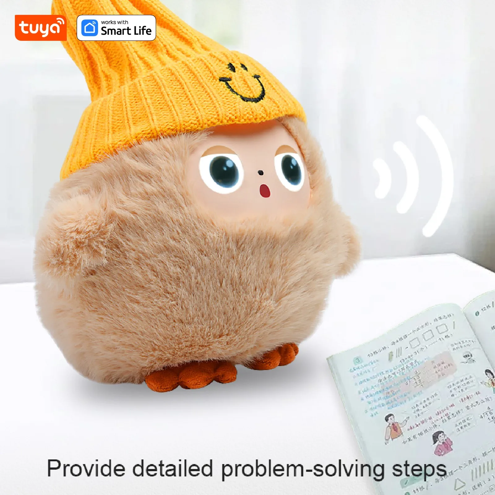 AI-knuffel met slimme stem en LED-ogen, interactieve metgezel voor kinderen/volwassenen ‌ Cadeau klaar Oplaadbaar E-Pet open plezier met Tuya-app