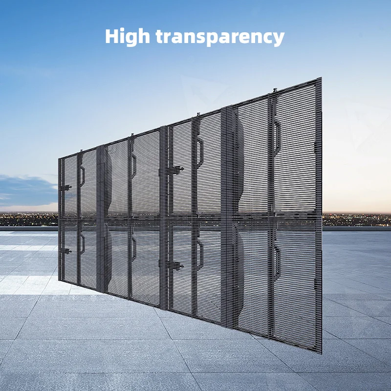 P2 P3.91 Glass Window Curtain Indoor Advertising Video Wall showcase Store Advertising Led Transparent Display Screen Pane