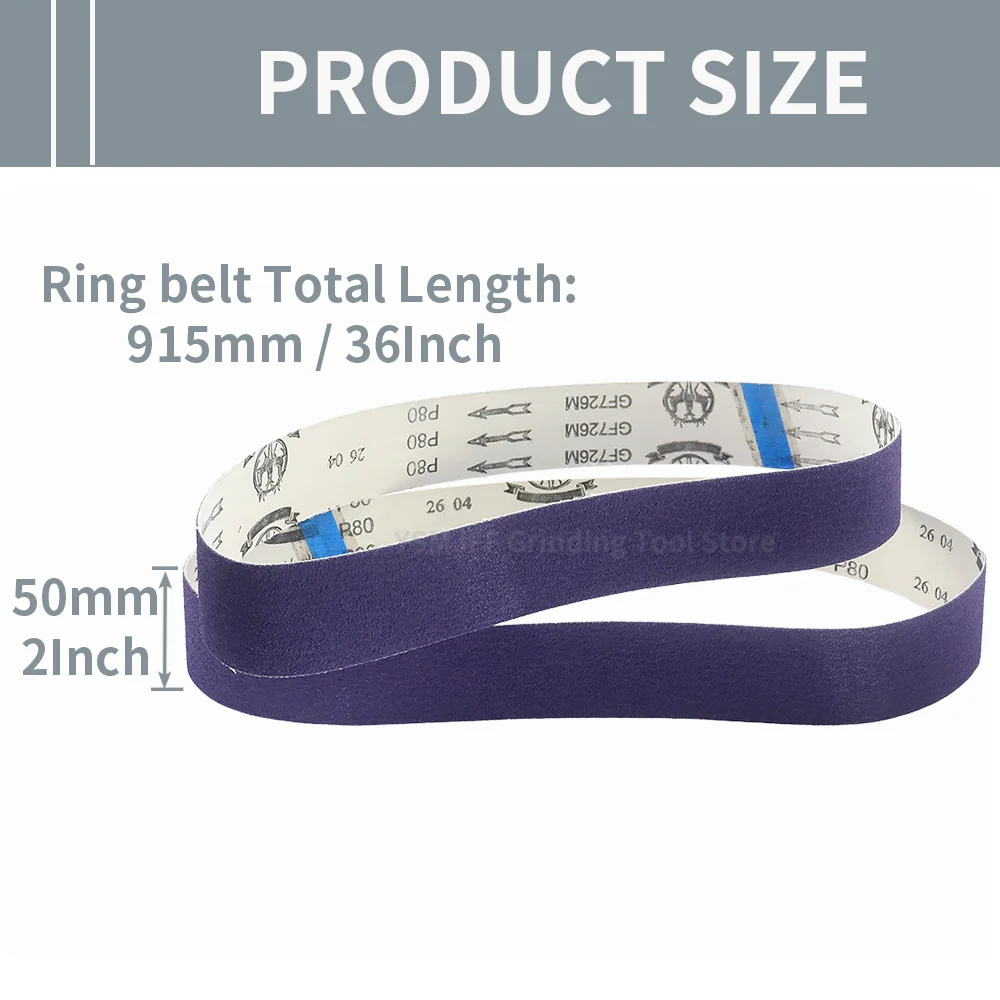 7PCS 915x50mm Ceramic Sanding Belts,P80-P400, Flexible Cloth Backing for Metal Polishing,Stainless Steel Deburring ,Woodworking