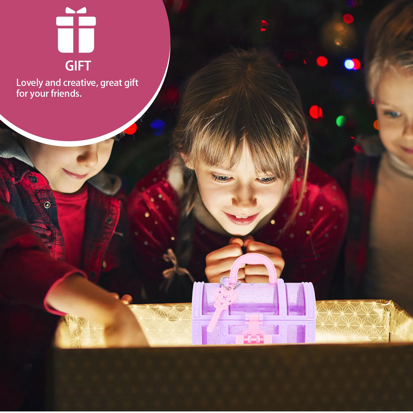 

2Pcs Kids Jewelry Container Durable Plastic Treasure Chest for Organizing Clutter and Storing Cash Toys for Girls