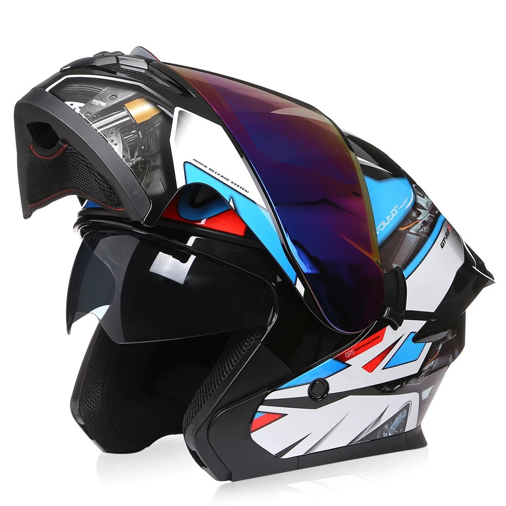 Flip Up Helmet Personalised Safety Downhill Men Women Modular Motorcycle Motocross Racing Full Face Casco Moto DOT Approved ECE