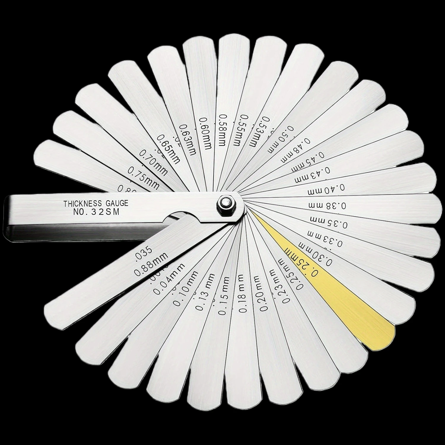 Stainless Steel Feeler Gauge 32 Blades Thickness Gauge Gap Filler for Automotive Mechanical Measuring Hand Tool