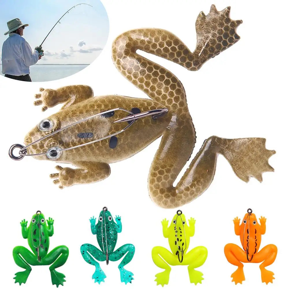 6cm 5.2g Soft Frog Lure Silicone Artificial Wobbler Fishing Bait 3D Eyes With Hook For Bass Pike Perch Catfish Tackle - view 3