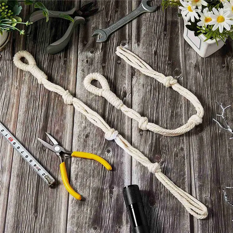 【NEW B63C】 4 Pieces Macrame Beige Plant Hanger Extender Rope Plant Hanging Basket Extender Large Hanging Plant Pot Holders (Beig