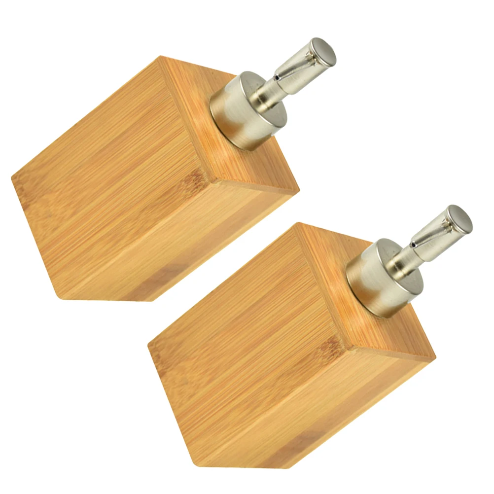 

2 pcs Bamboo Soap Dispenser Shampoo Bottles Refillable Pump Bottles For Bathroom Travel Leakproof Body Wash Containers Portable