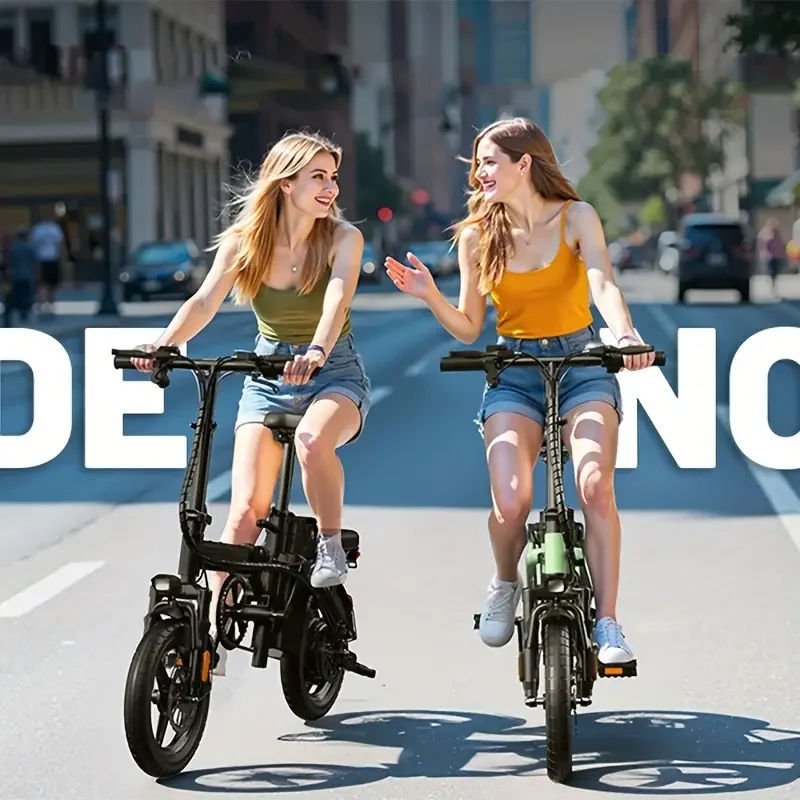 Electric Mountain Folding Bike For Adults, 400W Peak Motor Electric Dirt Bike For Adults, 14" Cheap Ebike, 19.7 MPH Commuter E Bikes, 19.7 Miles Range Electric Ebike, 10.3AH 48V Battery, Adults Electric Motorcycle Foldable Electric Bicycle image 9