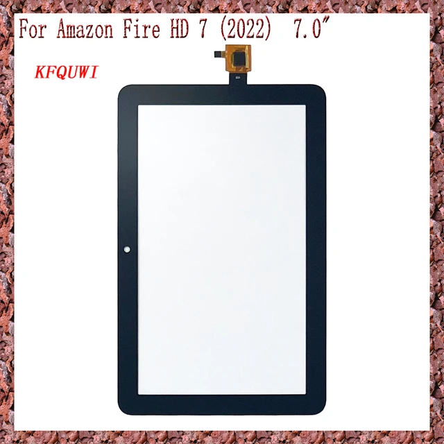 Nowość dla Amazon Fire HD 7 (2022) HD7 2022 12. generacji 7,0" ekran dotykowy KFQUWI + części zamienne przedniego szklanego panelu LCD OCA