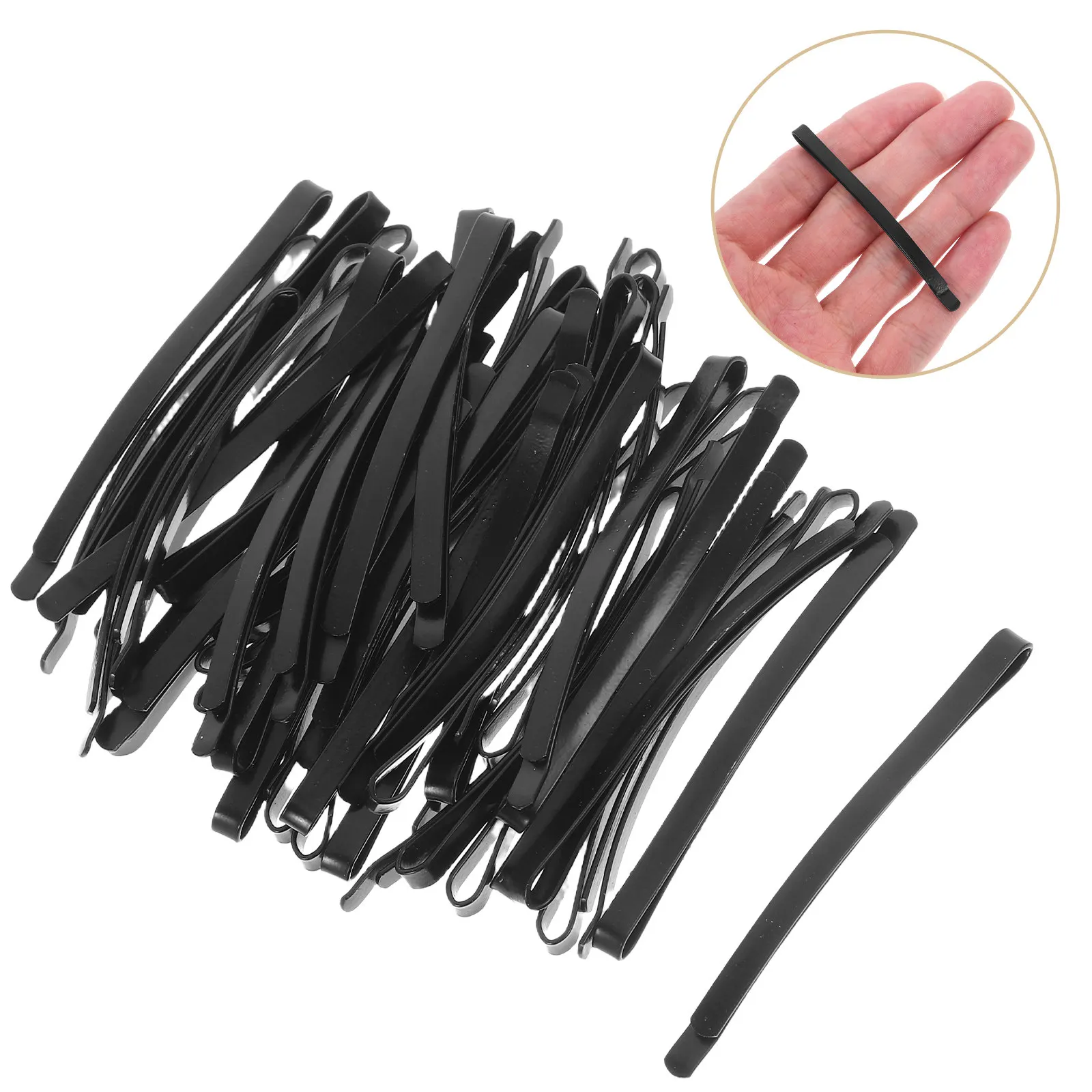 

50 шт. черных металлических заколок для волос, заготовки для самостоятельного изготовления, аксессуары для укладки волос для женщин, материалы для рукоделия, портативные, удобные для путешествий