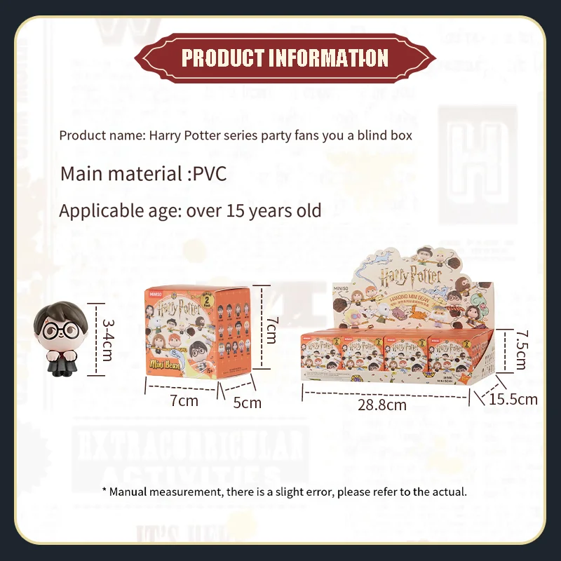 Miniso Authentic Mini Bean Harry Potter Party Capsule Blind Box Pudełko z dwóch komputerowych wisiorków Tajemnicze pudełko Prezent dla dzieci