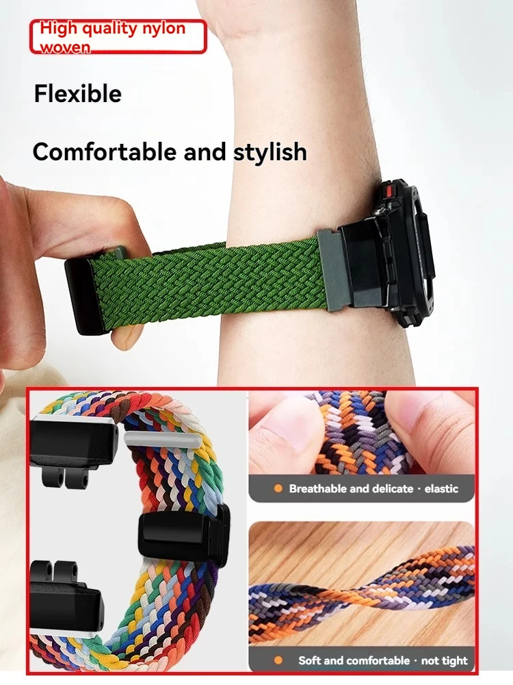 GBD 200 Watchband For G-SHOCK Casio GBD-200-1A GBD-200RD-4 serieS-Elastic nylon strap Magnetic folding-buckle Men'S-accessories