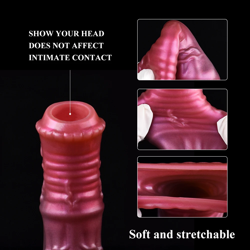 NNSX Silicone Horse Penis Sleeve Cock Rings Delay Ejaculation Clit Stimulation Penis Enlargement Big Knot Sex Toys For Men