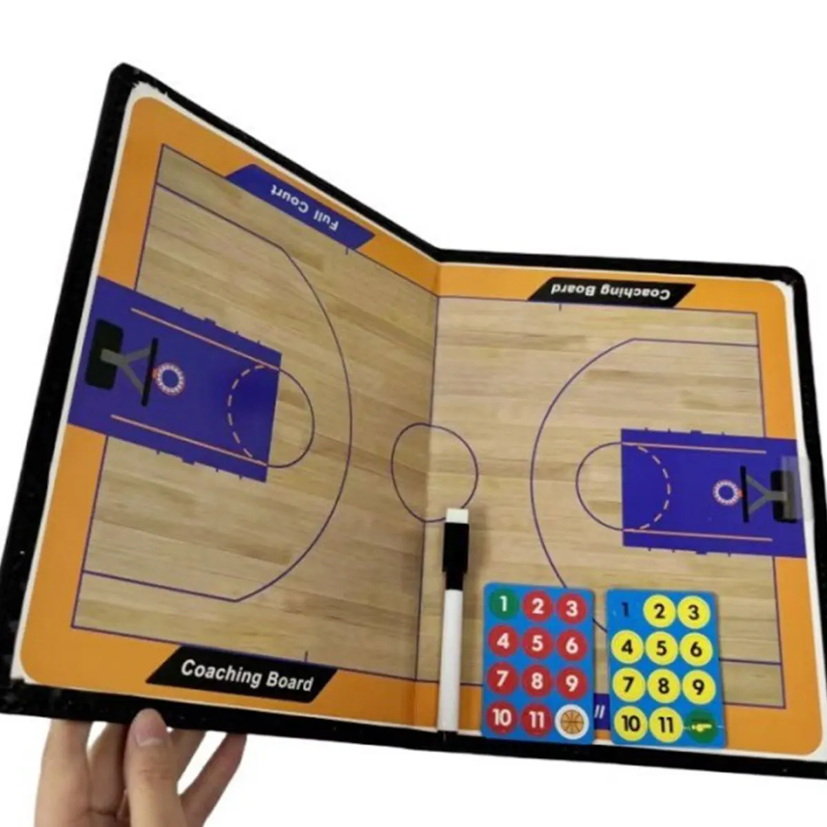 1PCS voetbal/basketbal tactisch bord, basketbal/voetbaltraining tactisch bord, opvouwbaar, beschrijfbaar, uitwisbaar