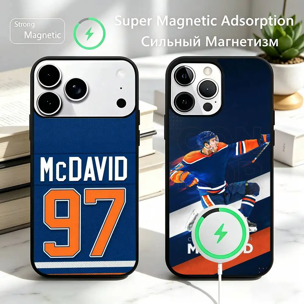Connor McDavid Hockey Player  Phone Case For iPhone17,16,15,14,13,12,11 Plus,Pro Magnetic with Magsafe Wireless Charging