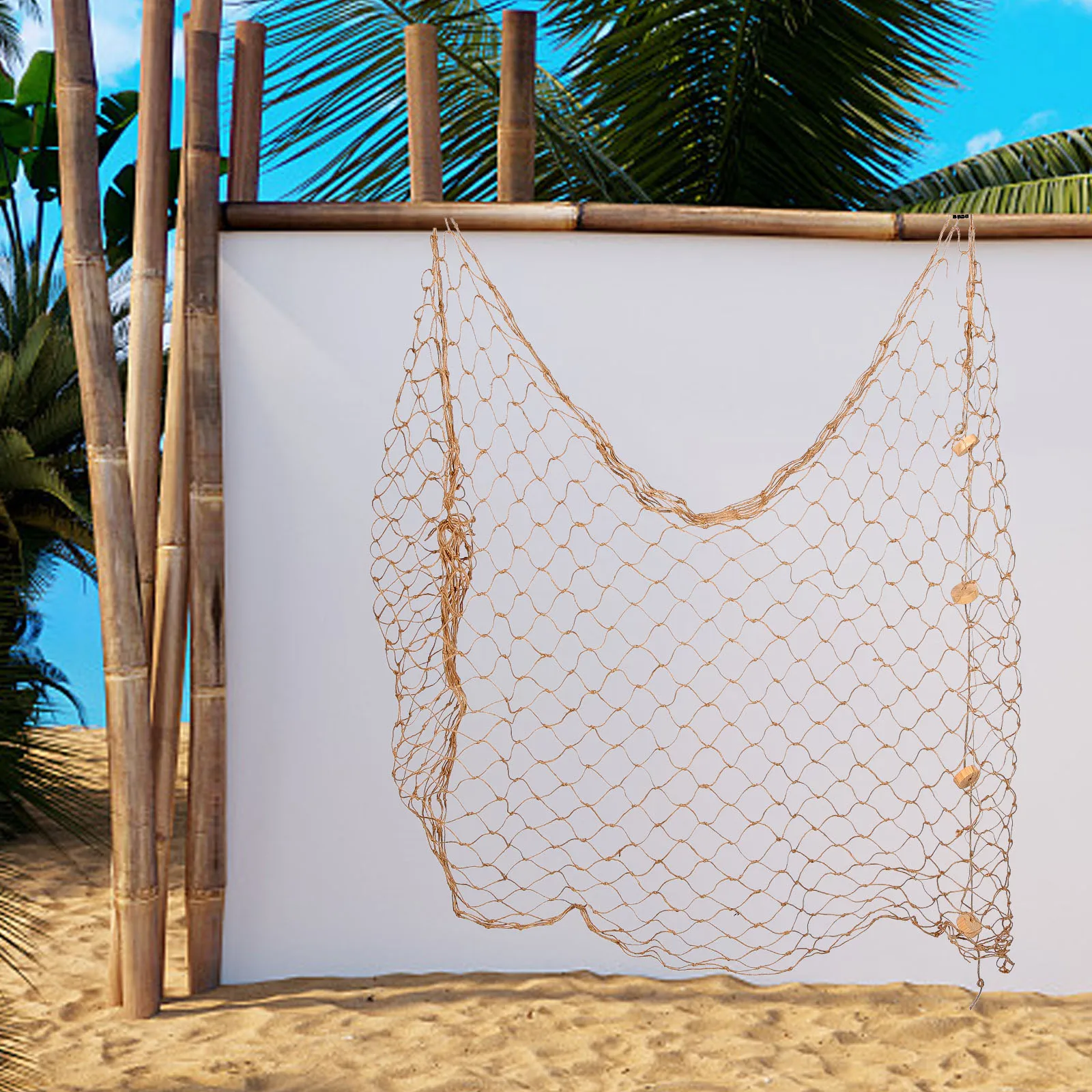 

Mediterranean Style Decorative Fish Net 100x200cm Large Wall Hanging Lightweight Home Cafe Party Photography Background