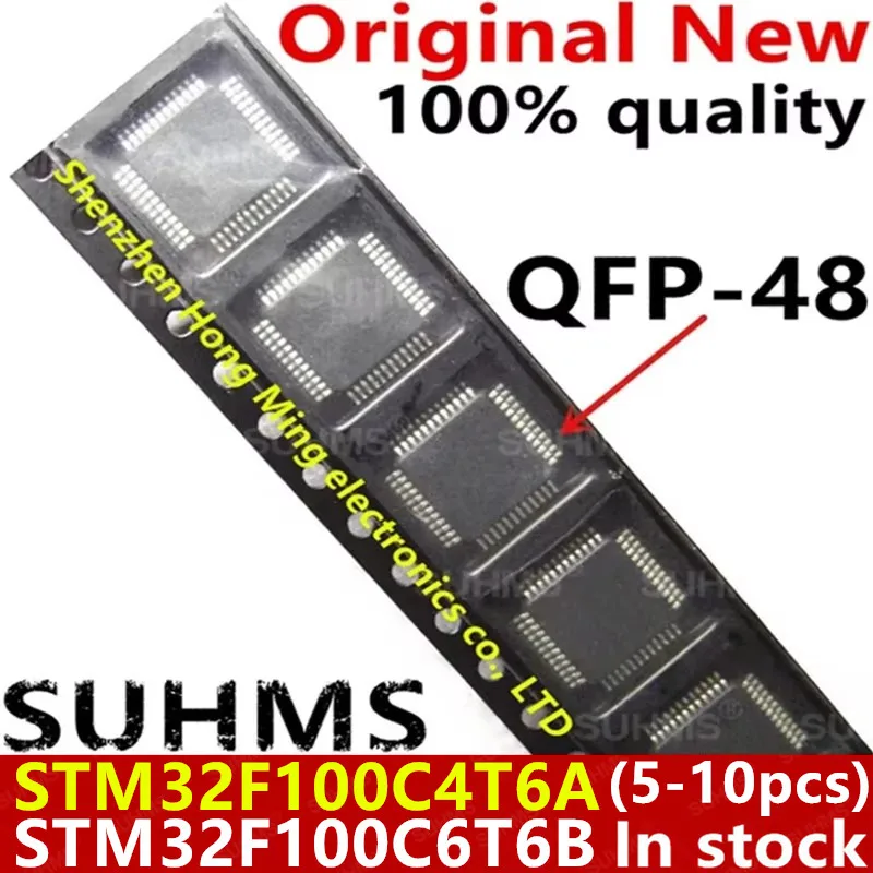 (5-10 Stück) 100% neu stm32f100c4t6a stm32f100c6t6b stm32f 100 c4t6a 32 f100c6t6b stm32f100 c6t6b 32 f100 c6t6b QFP-48 chipsatz