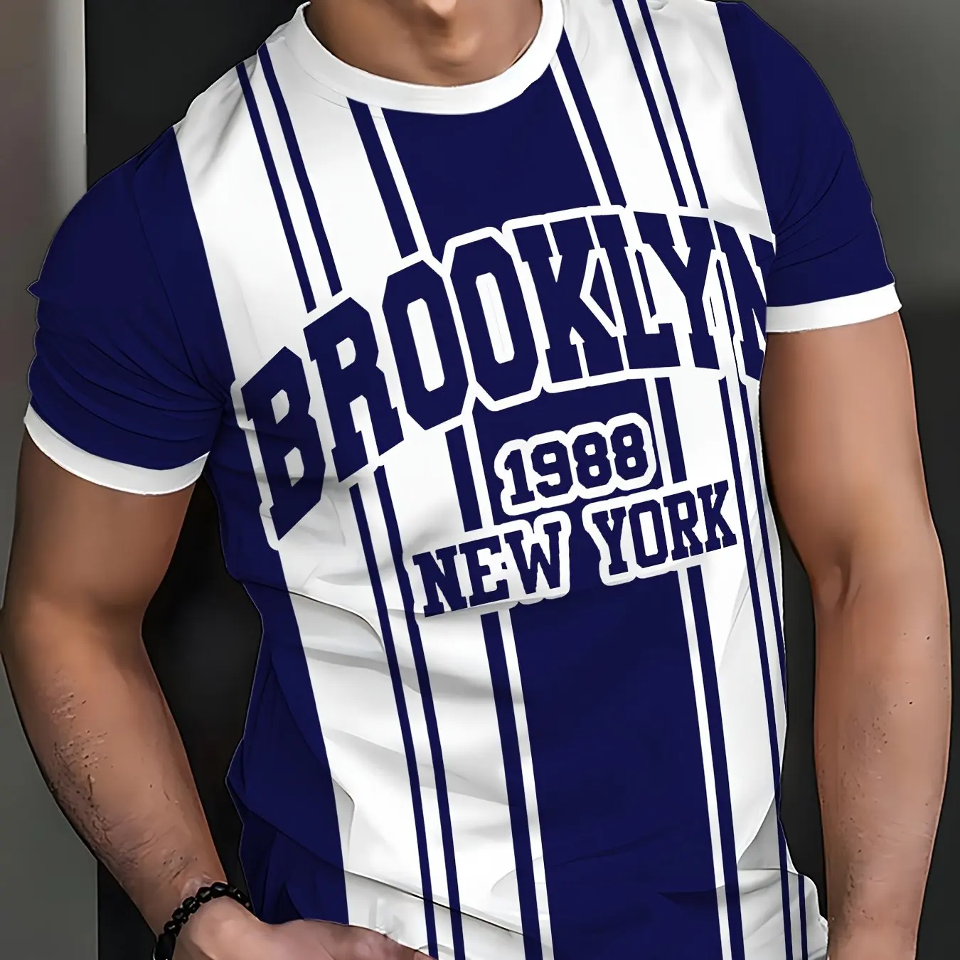 

Summer Mens 1988 BROOKLYN Printed Short Sleeve T Shirt Man O-Neck Sportwear Racing Jersey Tee Vintage Casual Tops Men Clothes