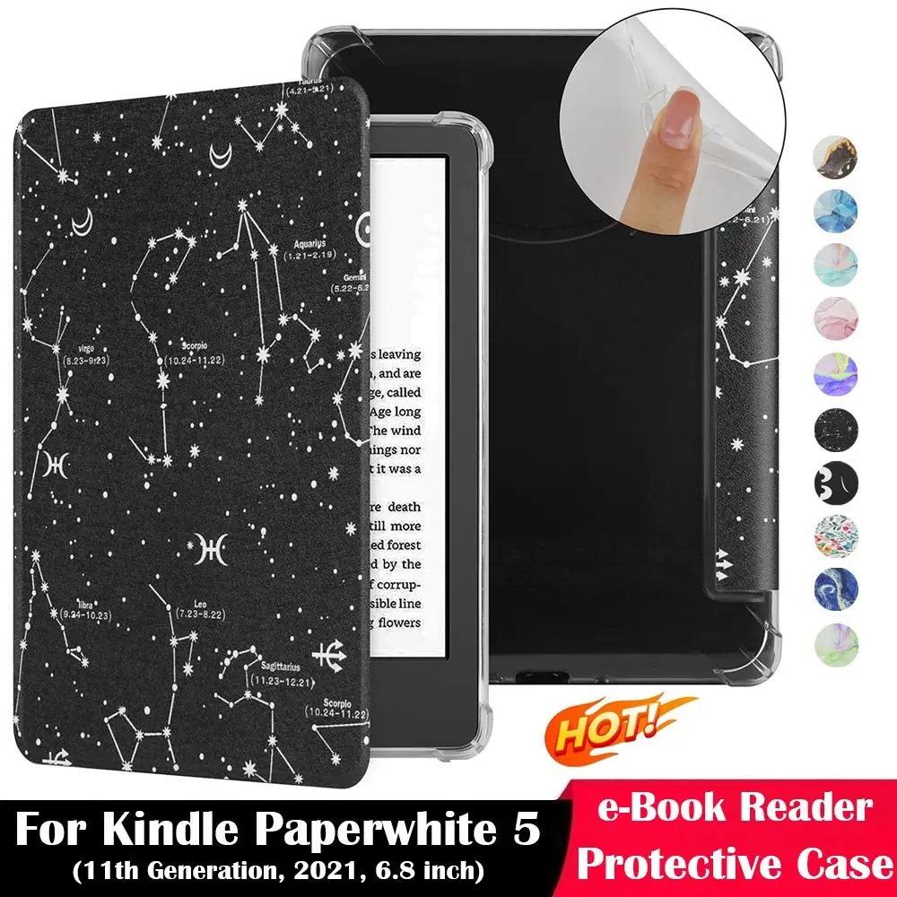 Für Kindle Paperwhite 5 6,8 Zoll E-Reader Case Smart Cover 11. Generation 2021 M2L3EK TPU Schutzhülle Auto Wake/Sleep Folio Funda