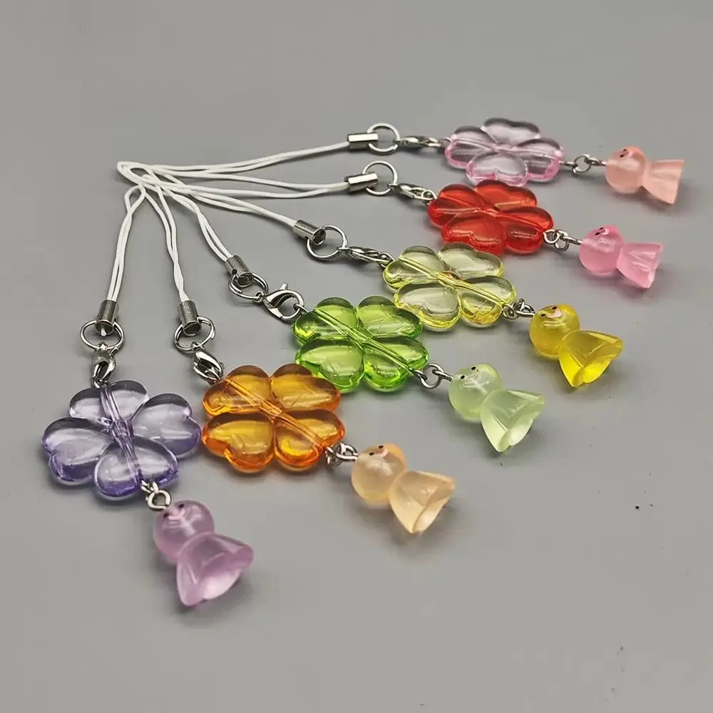 

Cellphone Strap Sunny Doll Phone Charms Y2K Sweet Key Chain Mobile Phone Lanyard Kawaii Lucky Leaf Clover Pendant Bag Charm