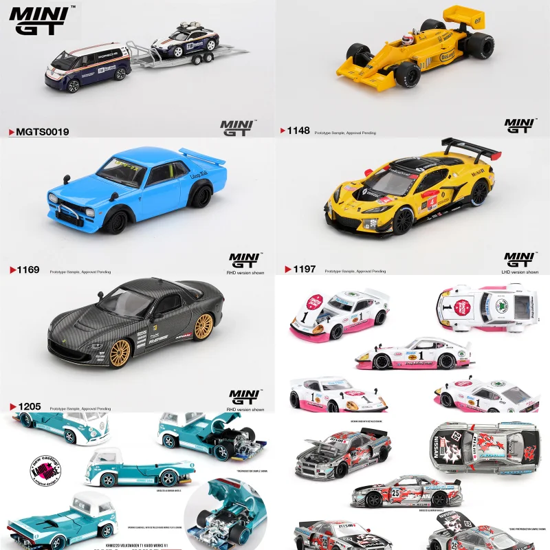 MINI GT 1:64 99T LB Works HAKOSUKA Z06 GT3.R RX-7 RE-Amemiya 911 Dakar #718 w/ ID. Buzz Kaido Diecast Model Car