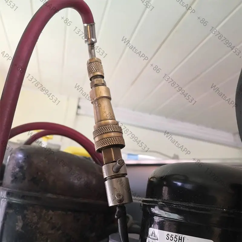 Fluorine filling quick connector of refrigerator freezer Fluorine filling quick connector liquid With pressure gauge