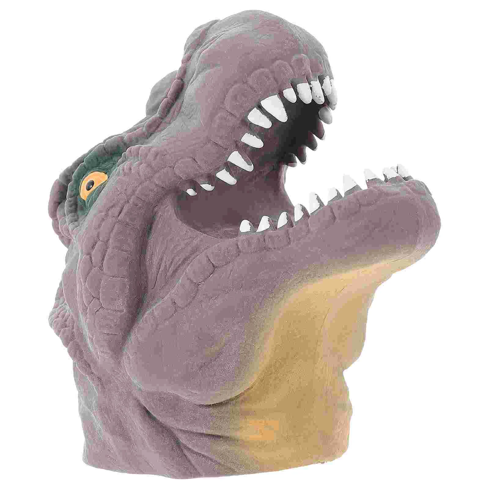 

2 Pcs Dinosaur Hand Puppet Happy Childhood Toy Head Finger Kindergarten Dolls Interactive Creative