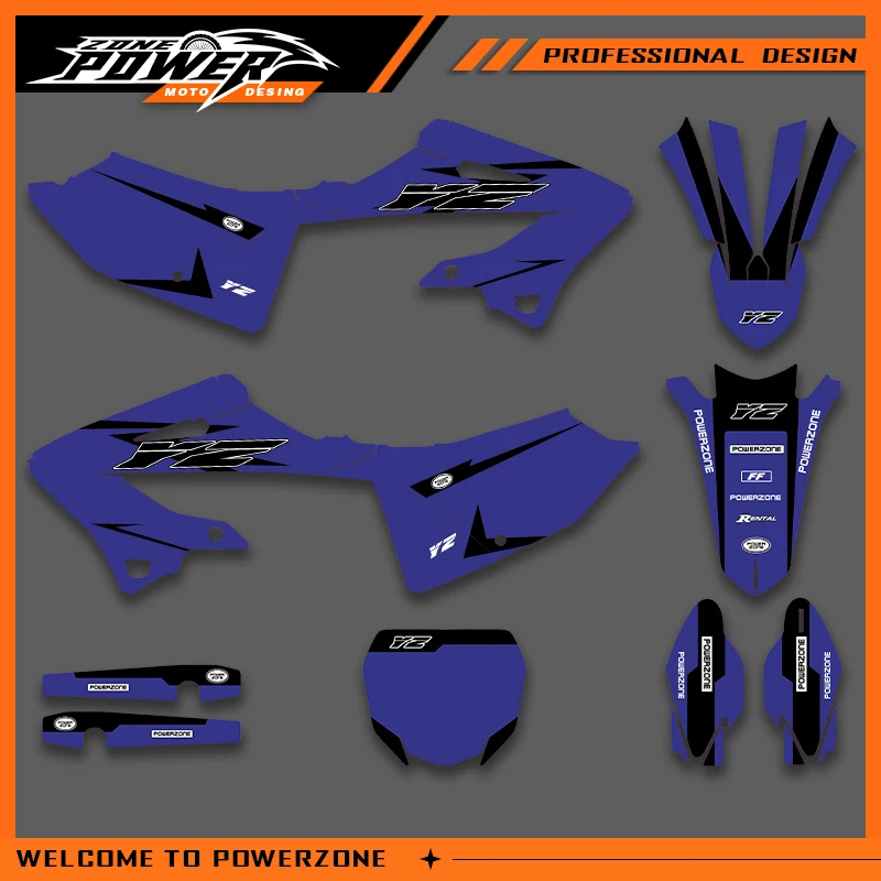 Powerzone Graphics For YAMAHA YZ125 250 X 2022 2023 2024 YZ125 YZ250X  Decals Stickers Motorcycle  Background Custom Design 01