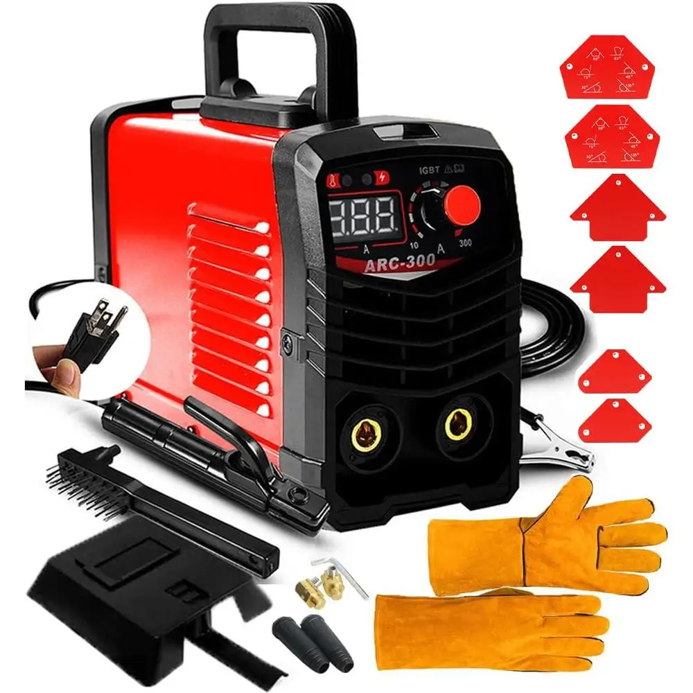 300A Portable MMA Welder 110V IGBT Inverter Welding Machine LCD Display Arc Welder Home DIY Projects