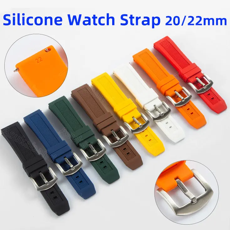 Silicone Watch Band Strap Rubber Watchbands for Seiko SKX007 Diver for Rolex Water Ghost Oyster for Citizen Bracelet Wrist Belt