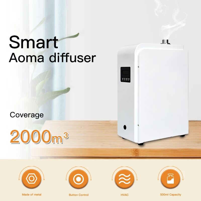 2000m³ HVAC Home Appliance Scent Diffuser Machine 500ML Essential Oil Capacity Essential Oil Diffuser Hotel Incense Burner