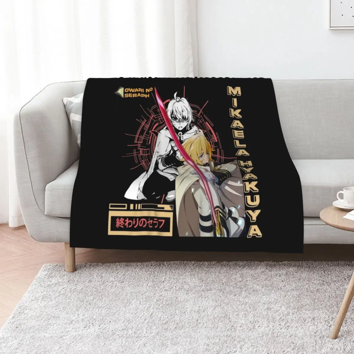 

Owari no Seraph | Mikaela Hyakuya 3 Throw Blanket Luxury Throw blankets ands Personalized Gift Luxury Designer Blankets