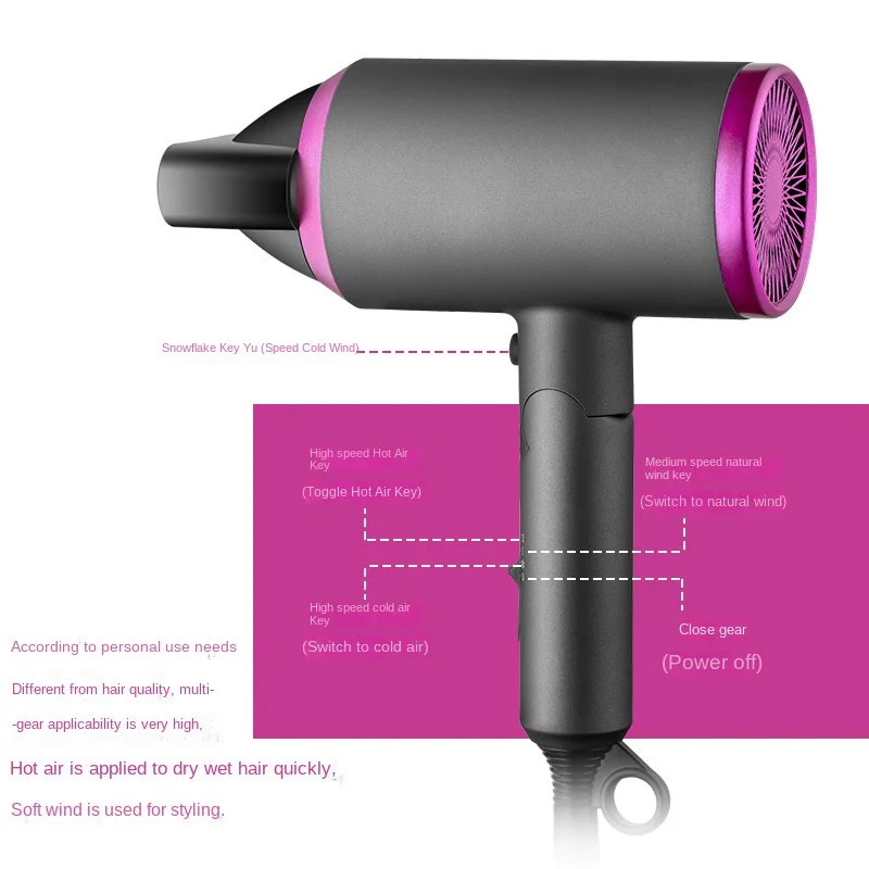 

Negative ion hair dryer folding household 헤어 드라이어 secador de cabelo sèche cheveux professionnel фен дорожный استشوار фен