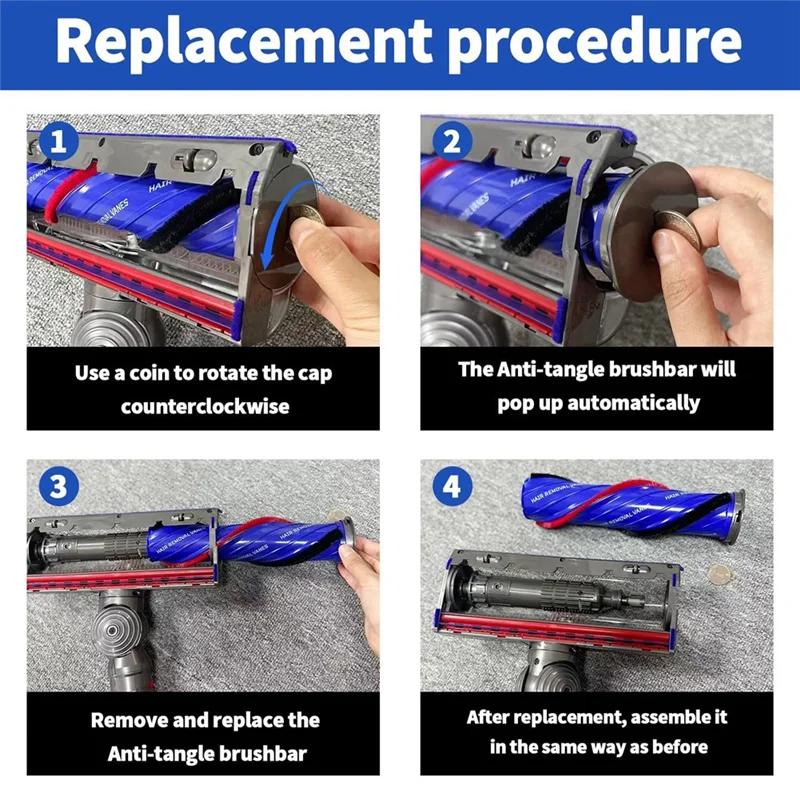 A88X ترقية شريط الفرشاة المضاد للتشابك مع غطاء Fordyson V11 V10 V8 V12 مكنسة كهربائية رفيعة رقم الجزء. 972500-01 مرفق الفراغ