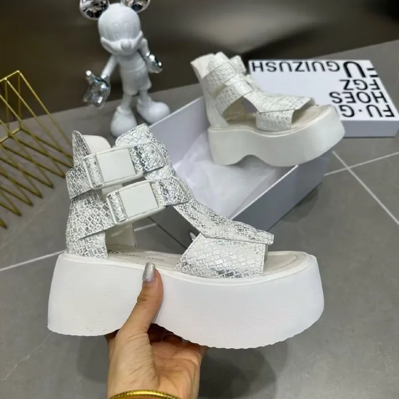 كعوب عالية على الموضة المرأة الصنادل منصة أحذية مصممين النساء 2025 الاتجاه الجديد الربيع السوستة مضخات فستان Sandalias De Mujer #5