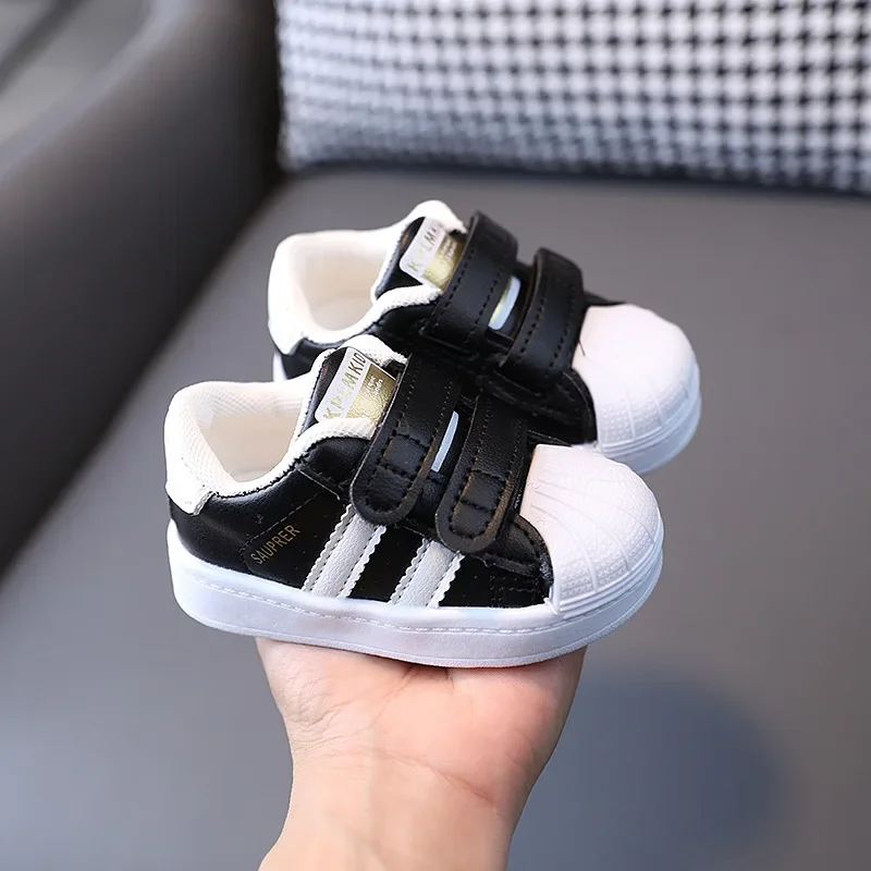 Toddler Baby Kids Fashion Design Walking Shoes Sneakers White Non-slip Casual Shoes Boys Girls Breathable Outdoor Board Shoes