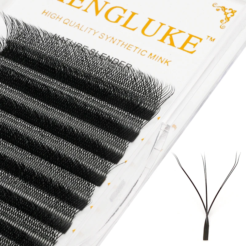 MENGLUKE 3D W Shaped Bloom Automatic Flowering Premade Fans Eyelashes Extensions Natural Soft Light High Idividual Lashes