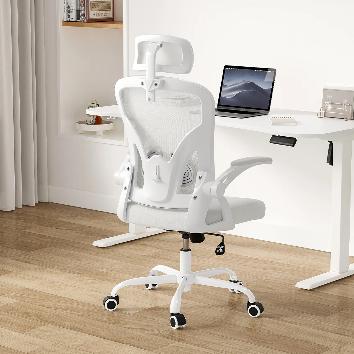 Farini Ergonomic Office Chair, Home Office Desk Chair with Adjustable Lumbar Support, Headrest & Armrest, High Back Computer Chair for Work, Study