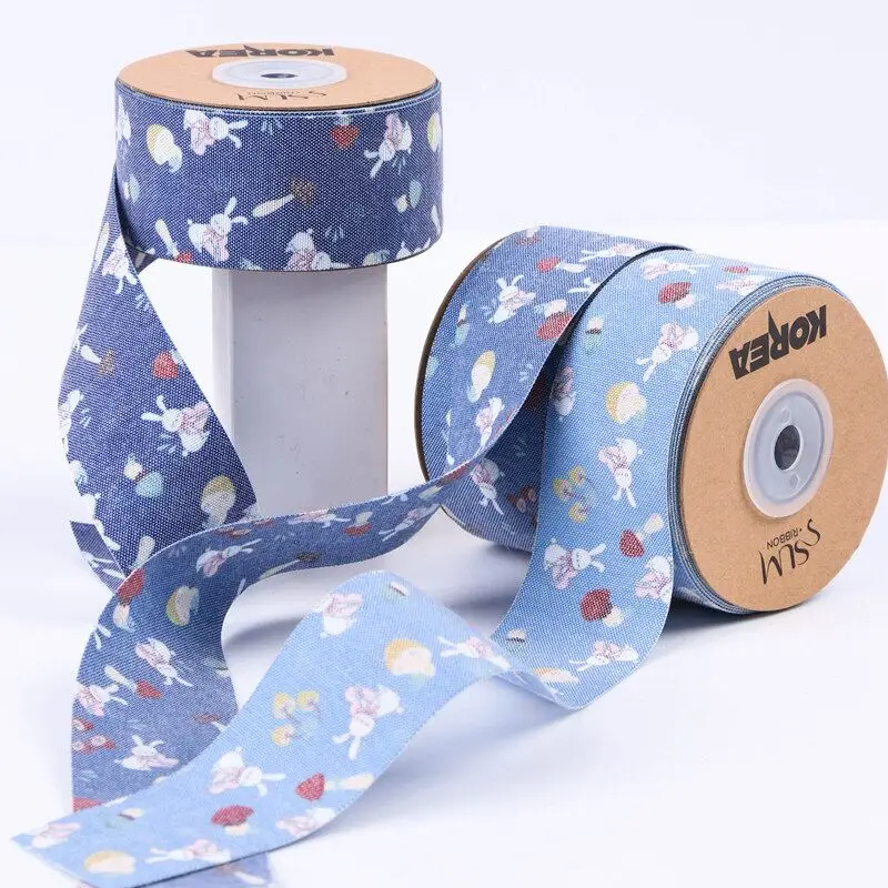 10 Yards Cartoon Cowboy Mushroom Rabbit Ribbon DIY Handmade Materials Hair Bows Clothing Shoes Hats Accessories Home Decoration