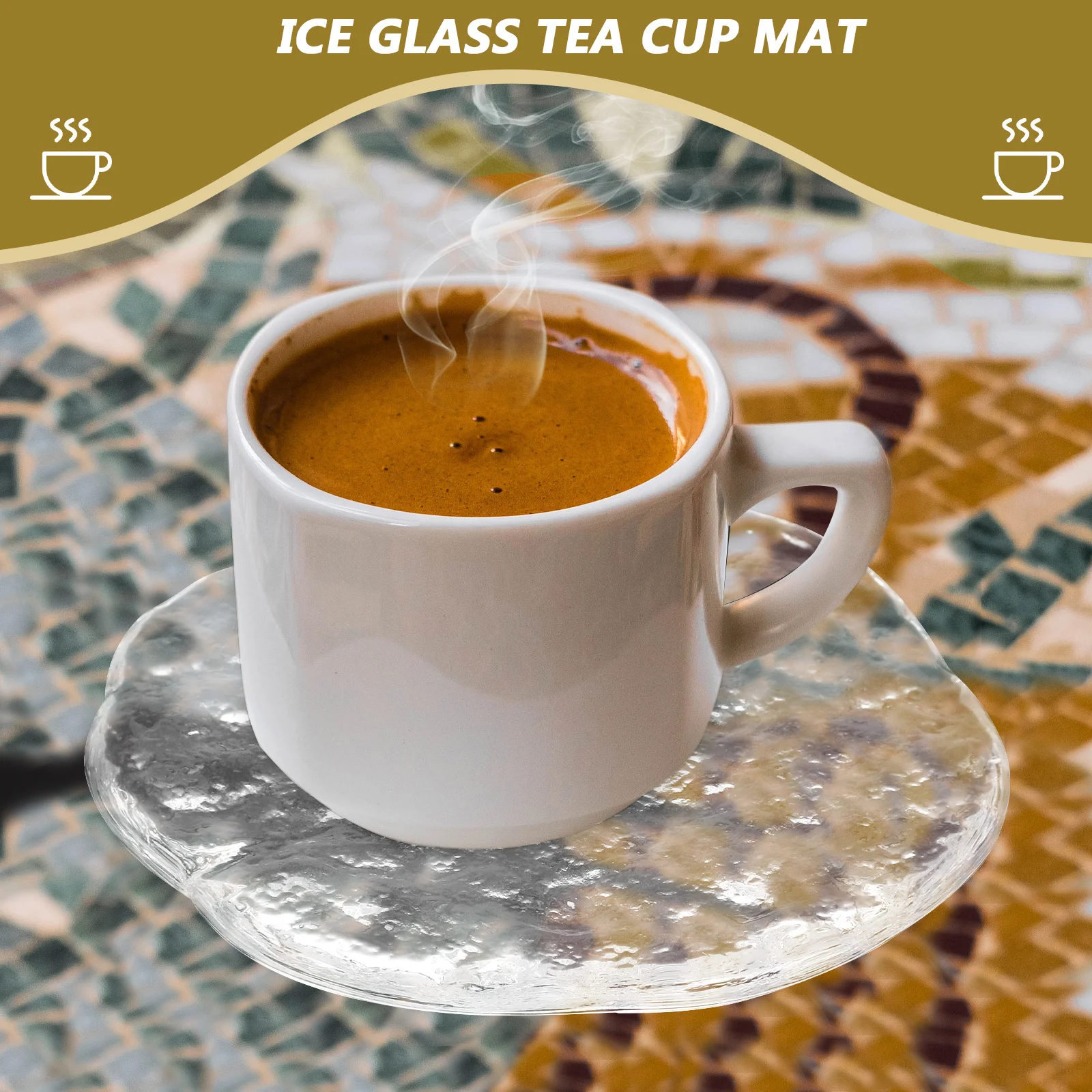 

Glass Tea Saucer Cup Mat Thickened Heat Insulation Decorative Coaster for Home Bar Restaurant Table Protection Drinkware