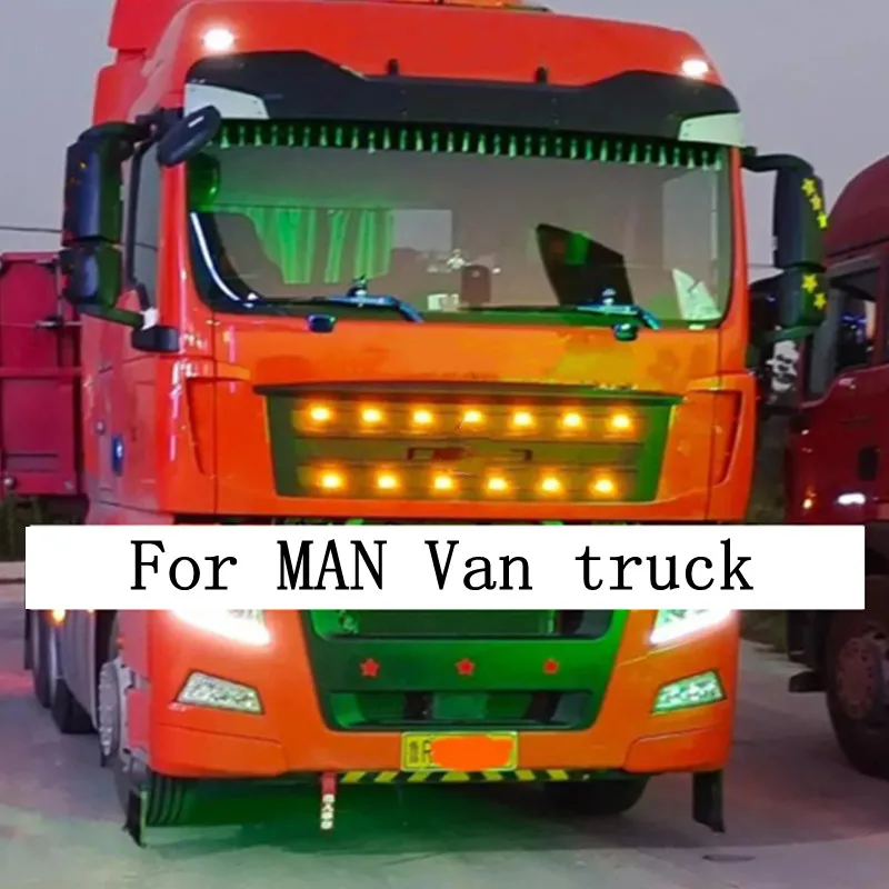 

1 Set 24V Amber Ice Blue LED Truck Scania Front Grille lights DAF grille lamp For MAN Grille lamp DRL Van truck grille lights