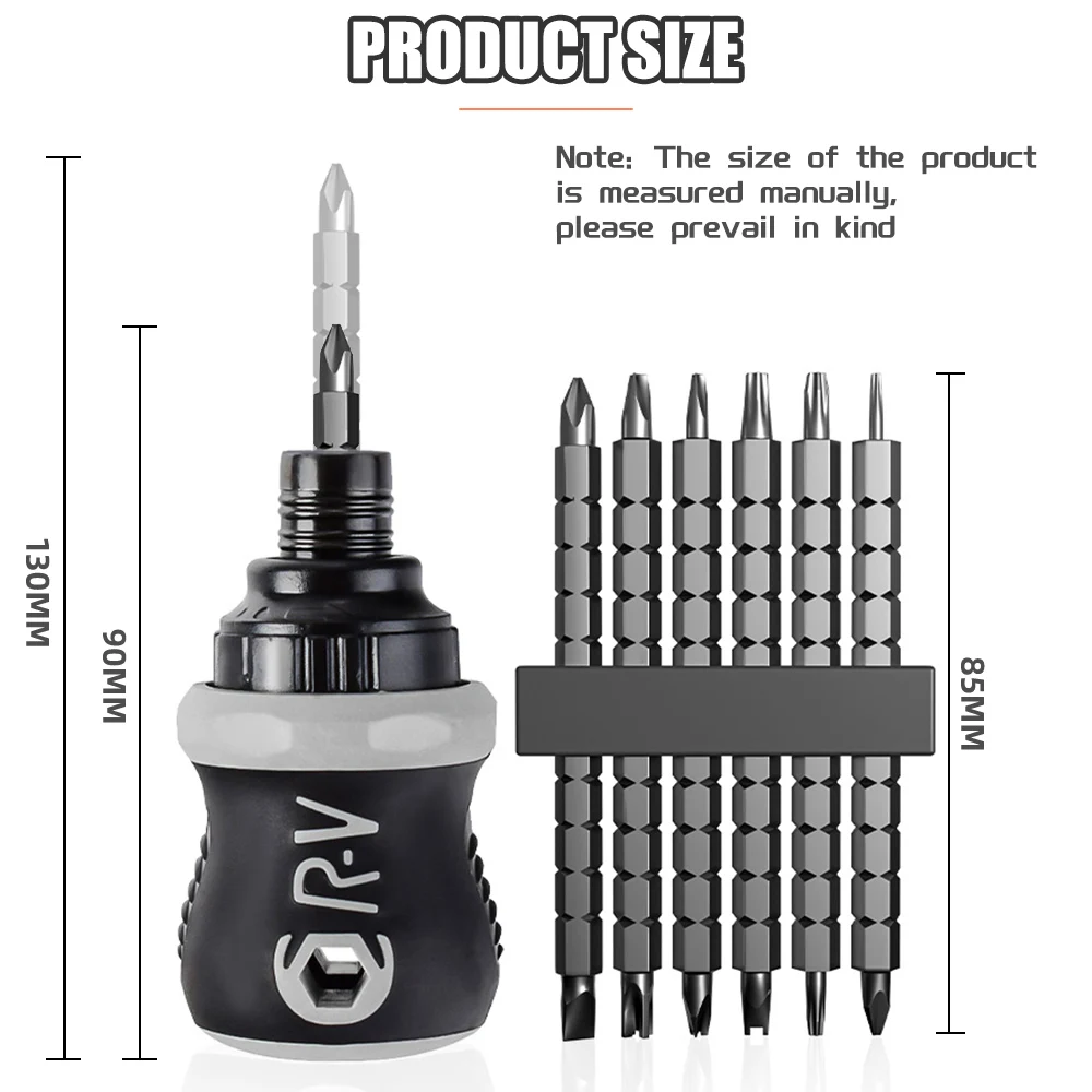 Mini Screwdriver Rotating CRV Telescopic Detachable Ratchet Handle Set Multi Shaped Short Handle Cross Triangle Head Repair Tool