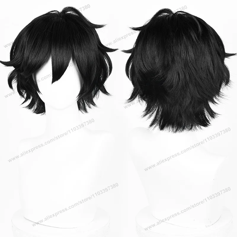 Andy Cosplay Wig Short Black Man Wigs Anime Leyley Cosplay Wig Woman Halloween Heat Resistant Synthetic Hair