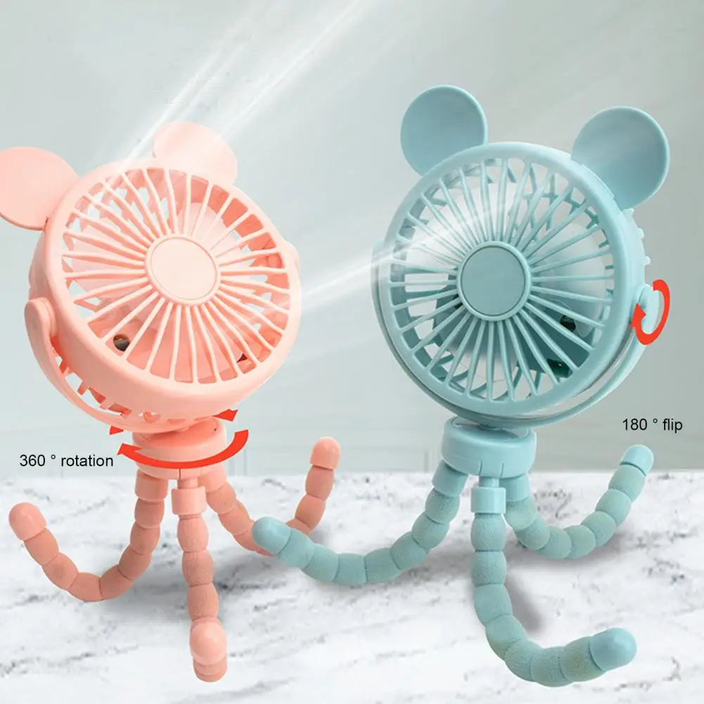 Usb Rechargeable Stroller Fan Portable Stroller Fan With Flexible Tripod Battery Operated Mini Fan For Personal Use Low Noise 3