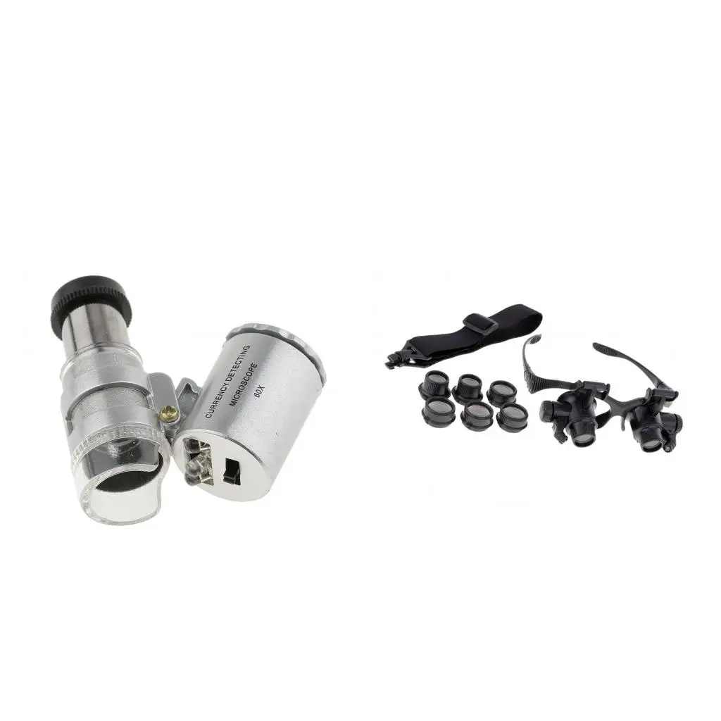 

Профессиональные увеличительные очки с двойной линзой, сменными линзами и LED-подсветкой для ювелиров и ремонта часов