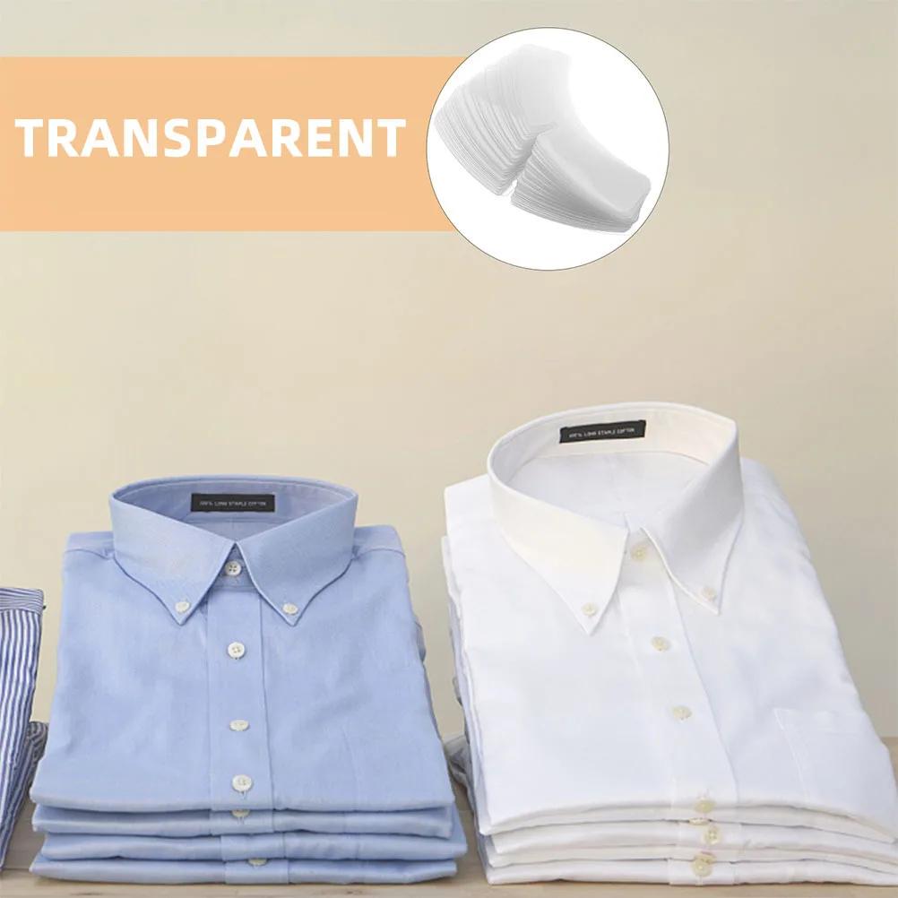 100 pièces chemise reste pour hommes col en plastique transparent Support Inserts léger pour chemises habillées col de tenue de bureau