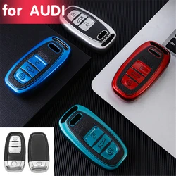 Carbon Fiber Soft TPU Car Remote Key Case Cover Holder Shell Fob for Audi A4 A1 A3 S4 B7 B8 A6 A5 A7 A8 Q5 S5 S6 Q7 Accessories