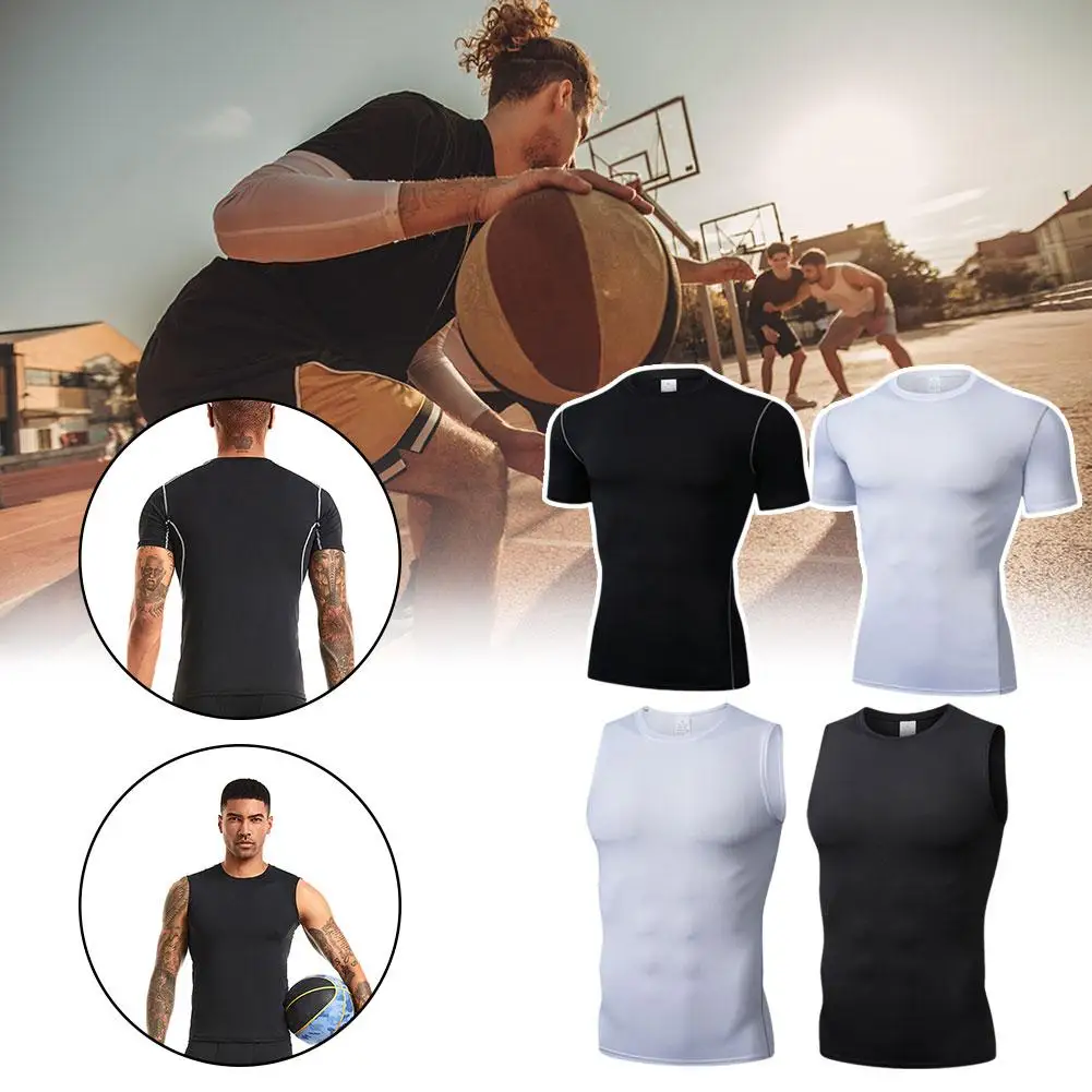 Men's Sleeveless Basketball Sports T-Shirt Quick Drying Breathable Tank Top For Running Training Marathon Fitness Vest L7B4