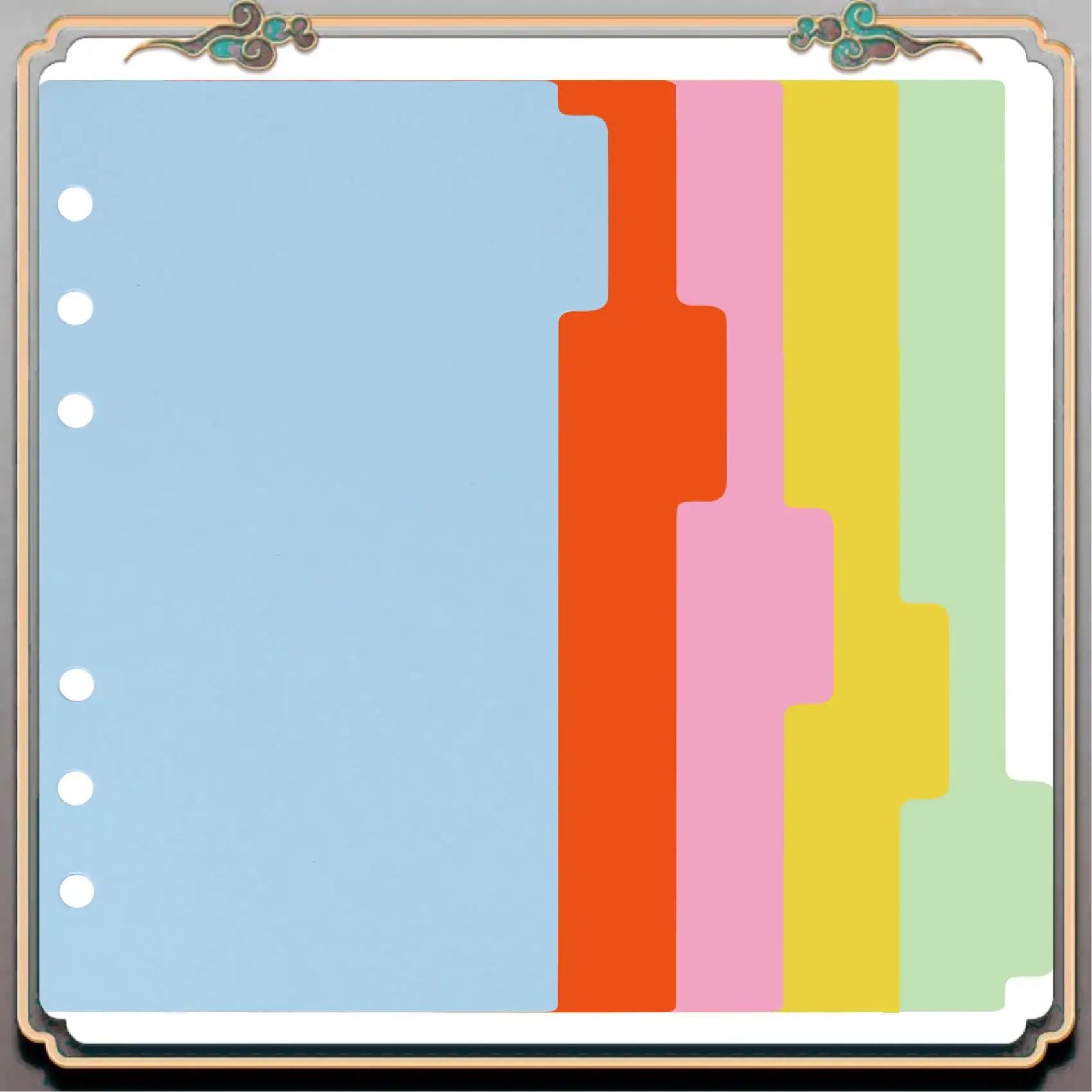 

Durable 10 Sets A6 Subject Dividers Paper Sheet, Punched File Card Dividers,Tabbed Index Divider For Notebook Insert Planner