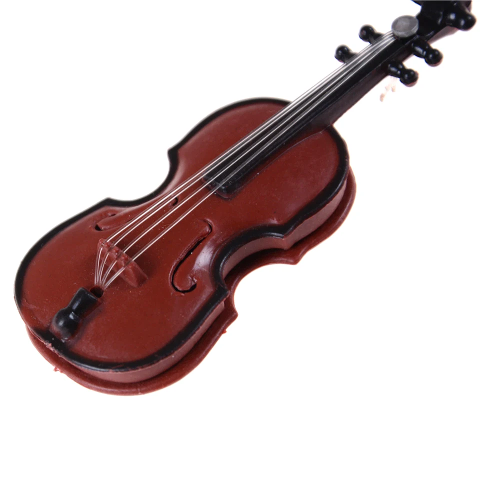 Vendita calda 1PC 1:12 casa delle bambole in miniatura violino strumenti musicali collezione fai da te per la casa delle bambole accessori per la decorazione regalo dei bambini